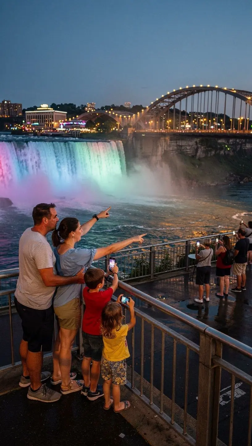 Величественный мост на фоне заката, отражающийся в воде.