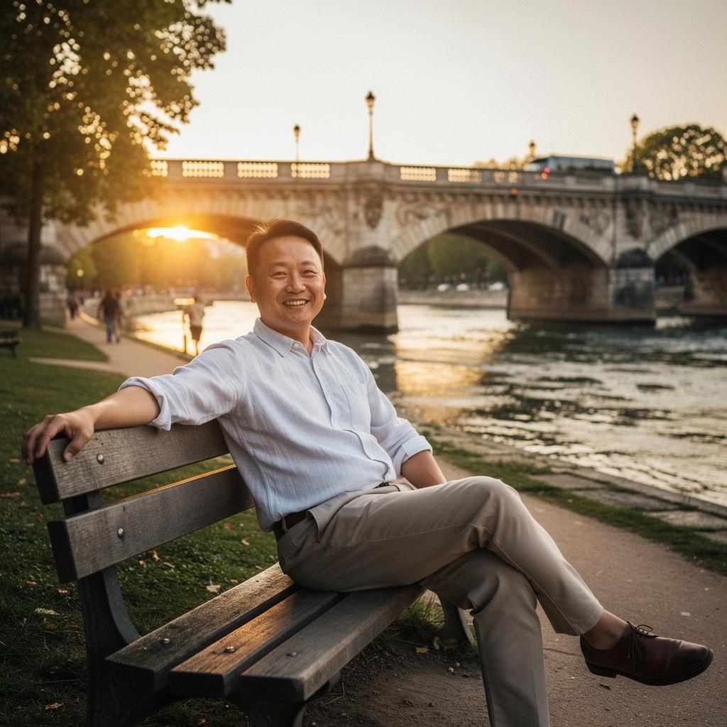 Сравнение старого и нового моста на фоне городской панорамы.